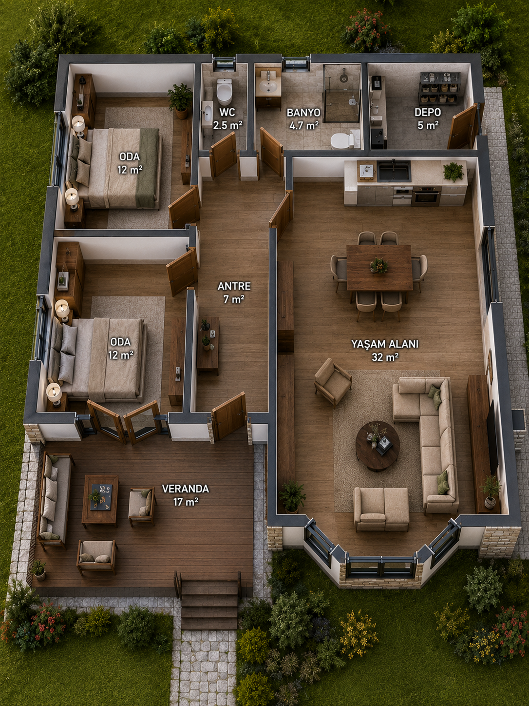 97 m² Anahtar Teslim Ev